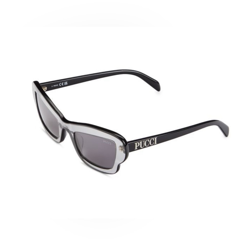 Emilio Pucci Geometric Logo Sunglasses | Smoky Lenses | Made in Italy | New